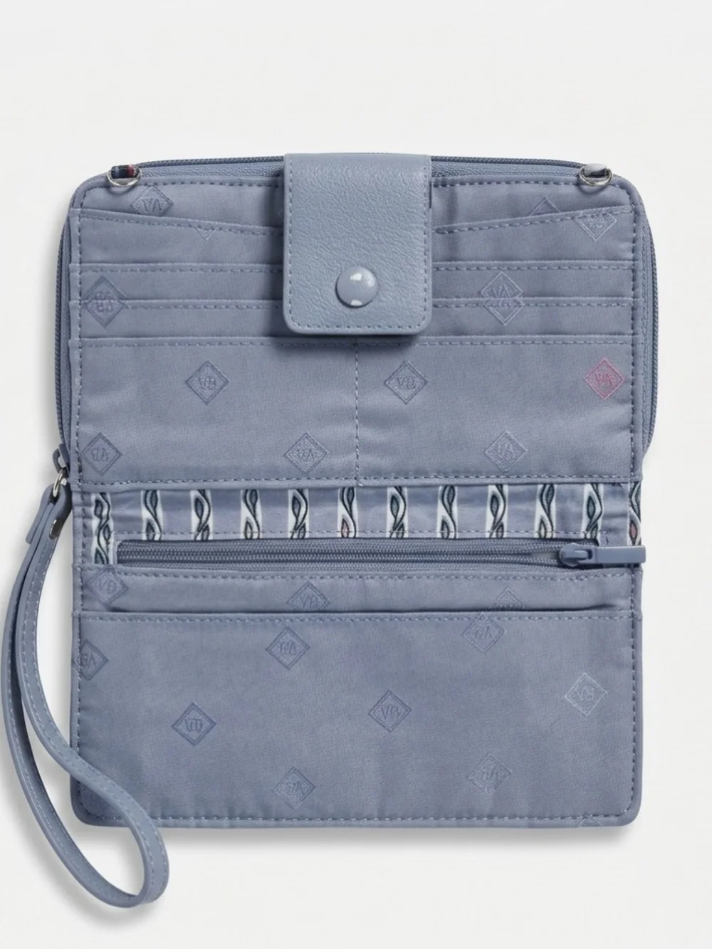 Vera Bradley Quilted Paisley Crossbody Bag and Wallet - Blue Paisley